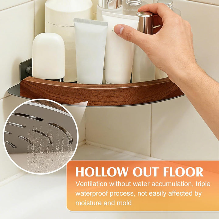 PORFOYO Duschablage Ohne Bohren Ecke, Eckregal Dusche Mit Ablaufrillen, Duschregal Ecke, Eckablage D