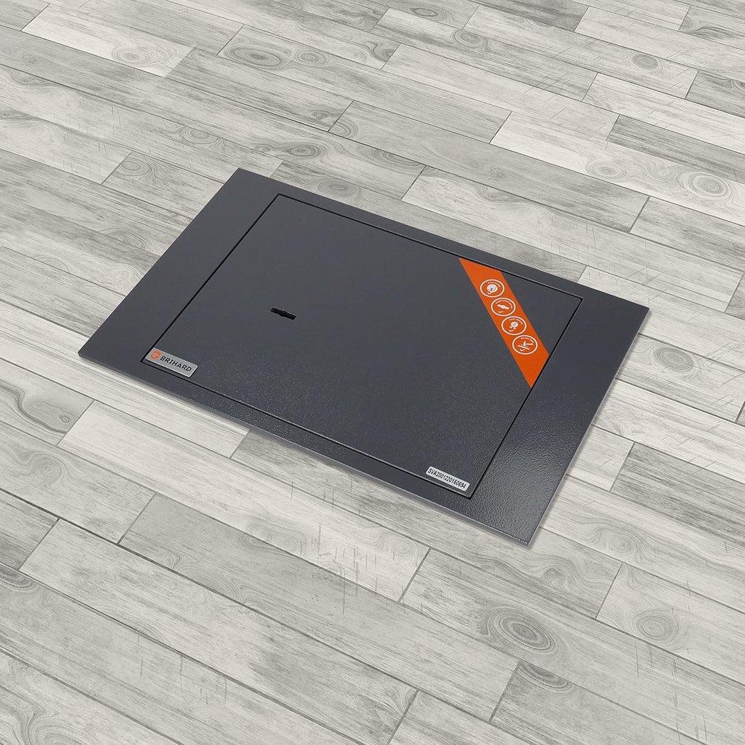 Brihard Bodenmontierter A4-Dokumententresor mit Schlüsselschloss – 13,5L Sichere Aufbewahrung – Auss