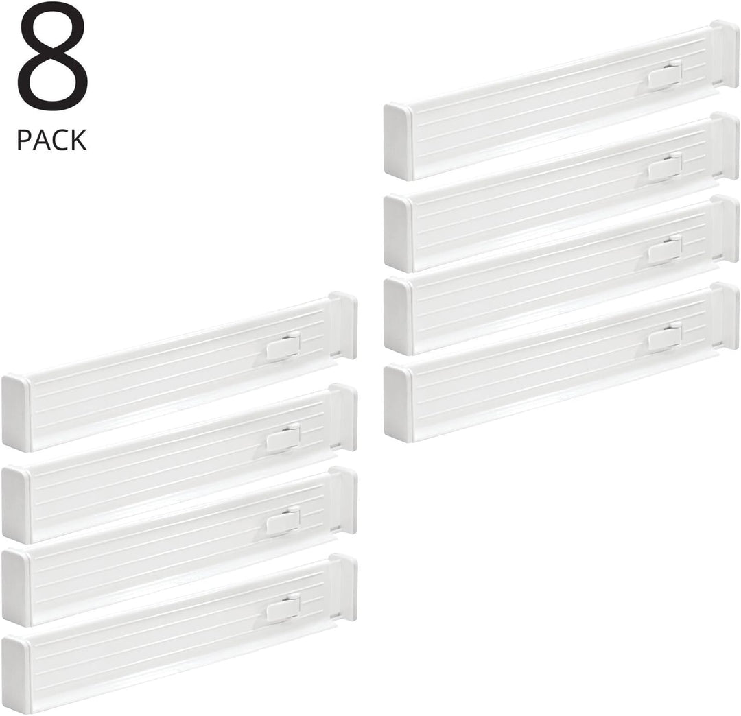 mDesign 8er-Set verstellbarer Schubladeneinsatz – praktischer Schubladen Organizer für Schrank und K