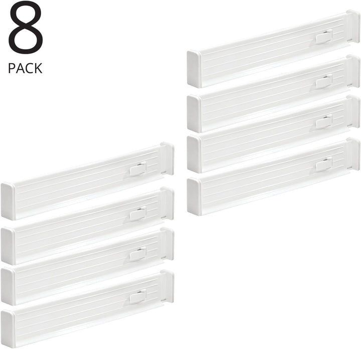 mDesign 8er-Set verstellbarer Schubladeneinsatz – praktischer Schubladen Organizer für Schrank und K