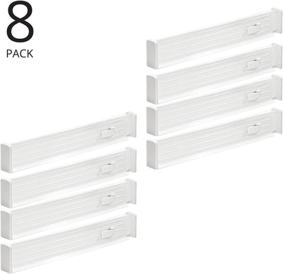 mDesign 8er-Set verstellbarer Schubladeneinsatz – praktischer Schubladen Organizer für Schrank und K