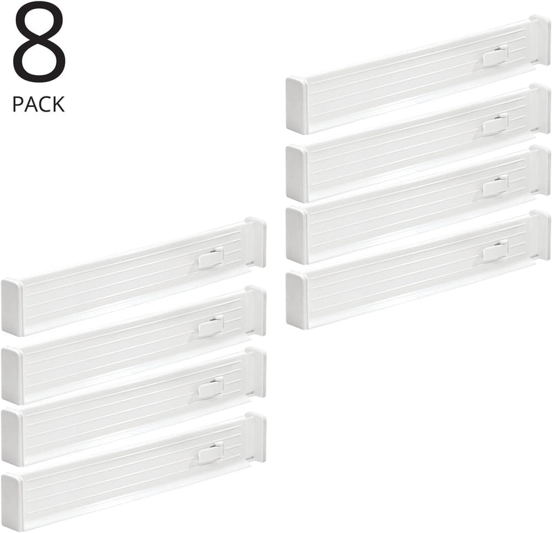 mDesign 8er-Set verstellbarer Schubladeneinsatz – praktischer Schubladen Organizer für Schrank und K