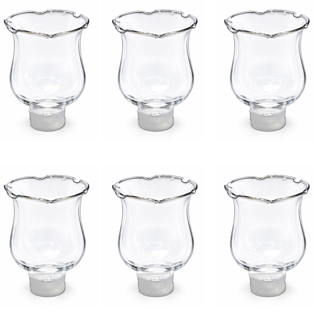 Votivbecher aus klarem Glas mit Klammer, 6 Stück, Tulpen-Kerzenhalter für Kerzenhalter, Innen-Kerzen