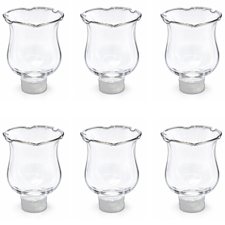 Votivbecher aus klarem Glas mit Klammer, 6 Stück, Tulpen-Kerzenhalter für Kerzenhalter, Innen-Kerzen