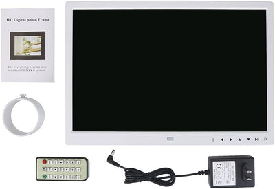 Digitaler Bilderrahmen, 15 Zoll 1280X800 LED-Bildschirm Touch Butto Digitaler Fotorahmen Wecker Musi