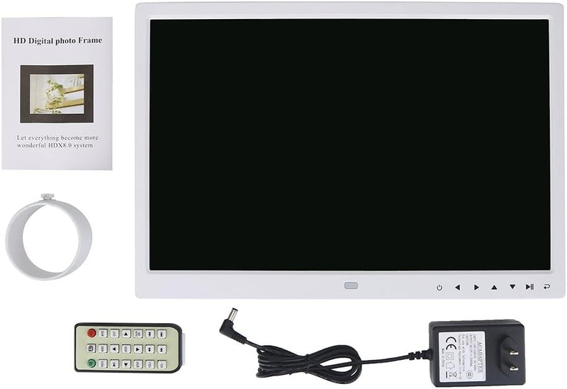 Digitaler Bilderrahmen, 15 Zoll 1280X800 LED-Bildschirm Touch Butto Digitaler Fotorahmen Wecker Musi