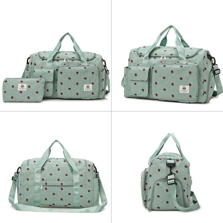 Sporttasche Kinder Reisetasche Mädchen Damen mit Schuhfach und Nassfach Cord Schwimmtasche Weekender