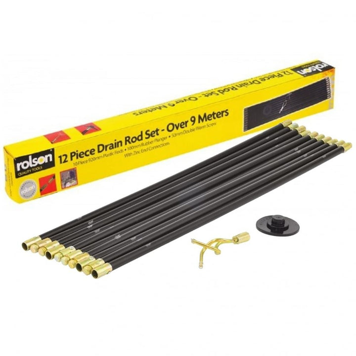 Rolson 60967 Rohrreinigungsschlauch-Set mit Zubehör, 12 Teile