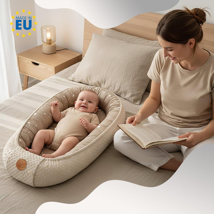 Nestchen Baby - Babynestchen Neugeborene Minky Babynest für Kinderbett Vielseitiges tragbar Nest kus