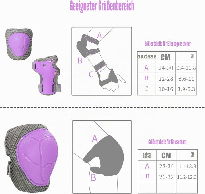 LANOVAGEAR Knieschoner Kinder Protektoren Knieschützer Set 2-8 Jahre Ellbogenschützer, Knieschützer