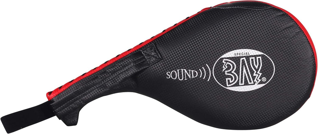BAY Sound Strips Doppel-Handmitt aus PU-Leder für Kampfsport, Anatomisch Geformte Griffe mit Handsch
