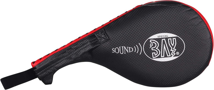 BAY Sound Strips Doppel-Handmitt aus PU-Leder für Kampfsport, Anatomisch Geformte Griffe mit Handsch