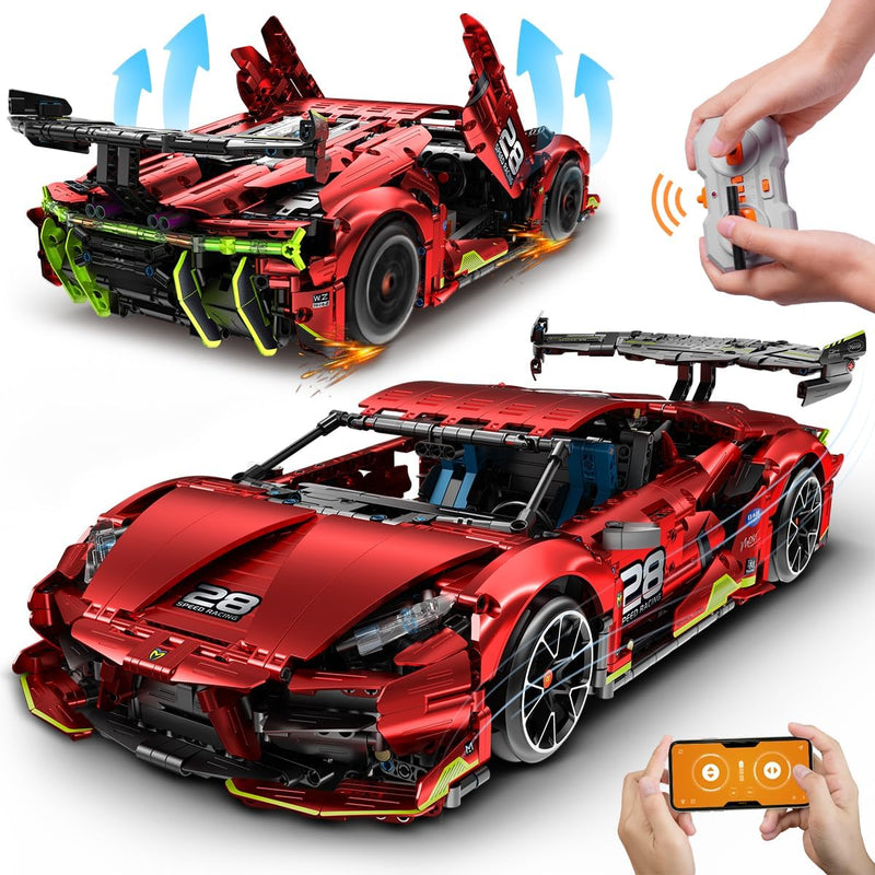 HOGOKIDS Technik Ferngesteuerter Auto Bauspielzeug - 1:10 Skala 2.4 GHz Rechargeable Drift Racing Ca