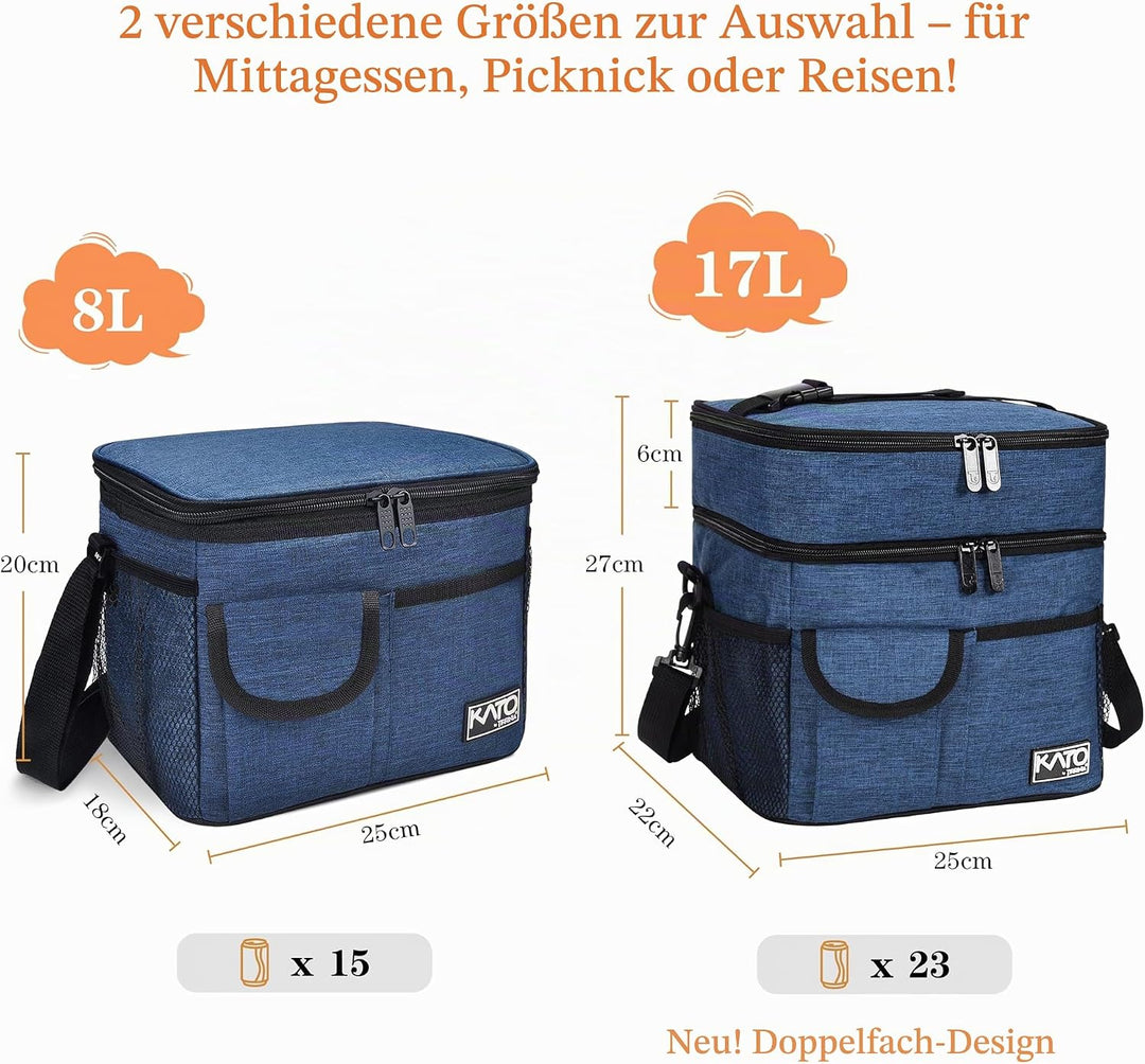 Kato Tirrinia 20L Gross Kühltasche Isoliertasche, Faltbar Picknickkorb Kühlbox mit Flaschentasche 2
