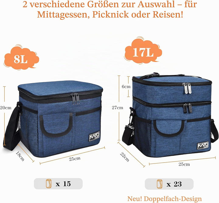 Kato Tirrinia 20L Gross Kühltasche Isoliertasche, Faltbar Picknickkorb Kühlbox mit Flaschentasche 2