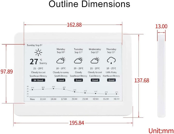 IBest 7.5inch Passive NFC-Powered e-Paper Black/White e-Ink Display, No Battery Required, Wireless P