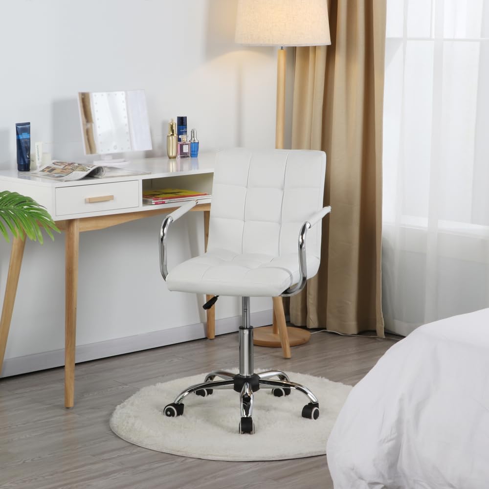Yaheetech Bürostuhl Drehstuhl Schreibtischstuhl Drehocker Arbeitshocker, aus Kunstleder