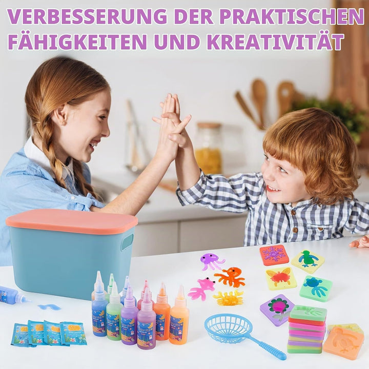 Magic Water Gel Toy Kit, DIY 3D Wassergel Spielzeug für Kinder 4 5 6+ | mit 24 Farben &amp; 20 Formen, K