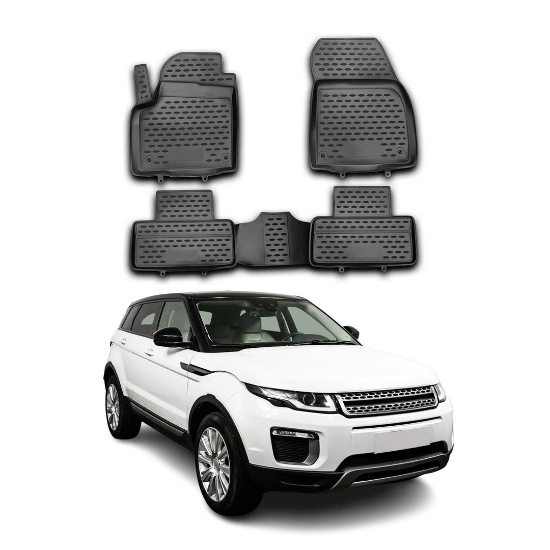 OMAC Gummi Fussmatten kompatibel mit Land Rover Range Rover Evoque L538 2011-2019 TPE Schwarz Standa