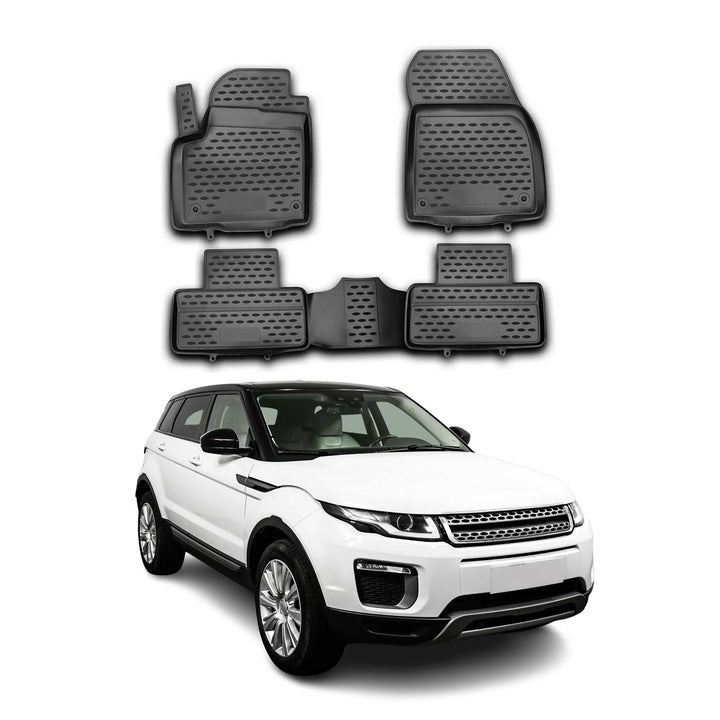 OMAC Gummi Fussmatten kompatibel mit Land Rover Range Rover Evoque L538 2011-2019 TPE Schwarz Standa