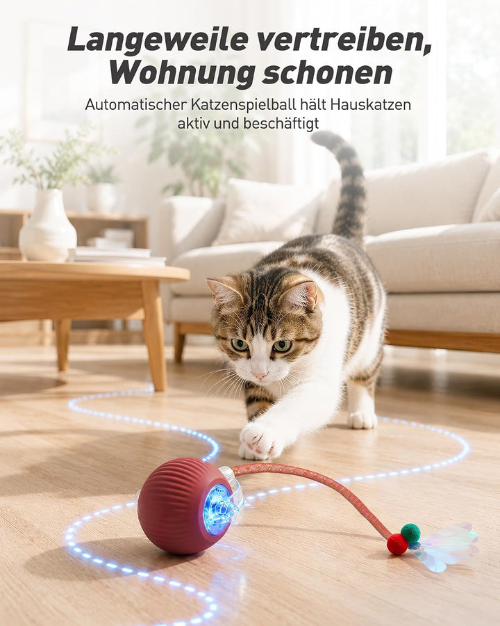 Interaktives Katzenspielzeug Ball, Elektrischer Katzenball Für Drinnen | Katzenspielzeug Mit Schwanz