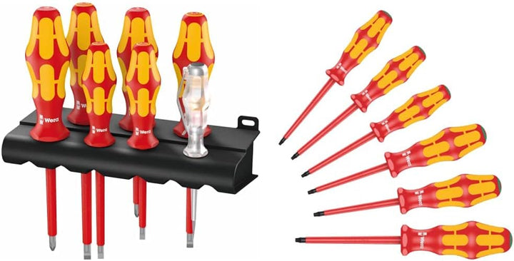 Wera 05006147001 160 i/7 Rack, VDE Isolierter Schraubendreher Satz, 7-teilig & 167 i/6 Schraubendreh