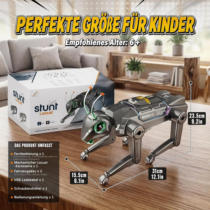 YESHIN Ferngesteuerter Roboterhund für Kinder | Programmierbar, 16 Funktionen, Tanzen, Laufen, Kung