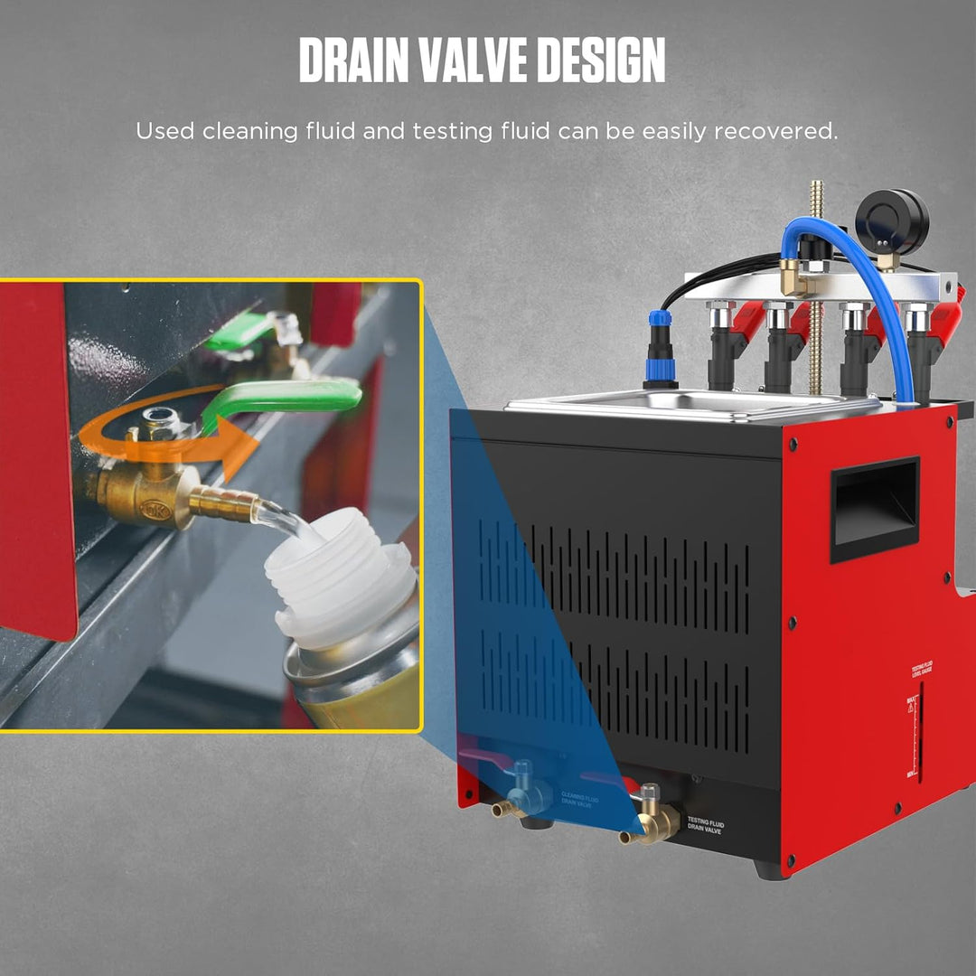 Einspritzdüsen Tester, CT160 beheizter Einspritzdüsenreiniger-Tester,4-Zylinder-Einspritzdüsenreinig