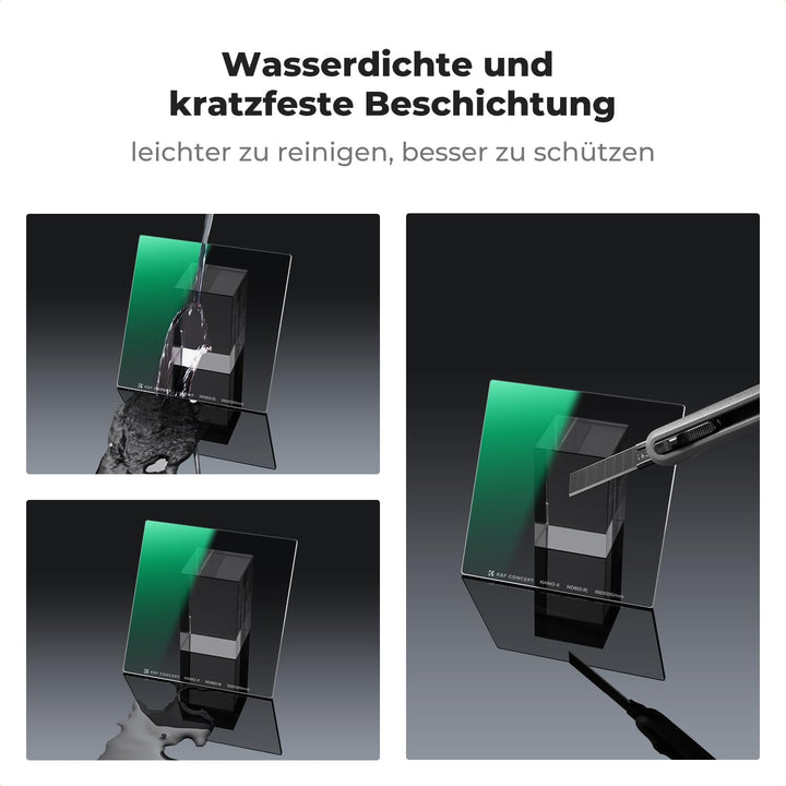 K&F CONCEPT Rechteckfilter ND8 (3 Blendenstufe) 100x100mm Graufilter mit Fester Dichte(Nano-Xcel Ser