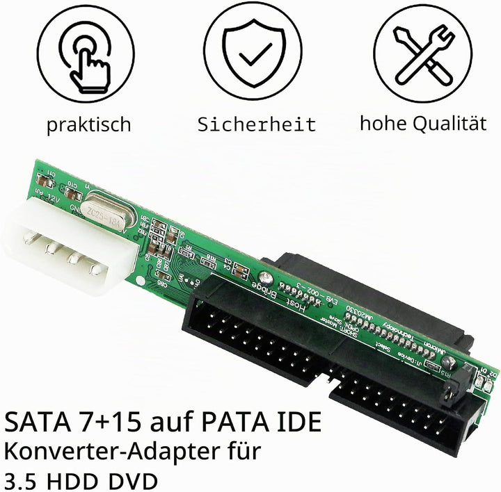 CERRXIAN SSD/SATA auf IDE Bridge Board, SATA zu PATA IDE Konverter, Plug&Play 7+15 Pin 3.5/2.5 HDD D