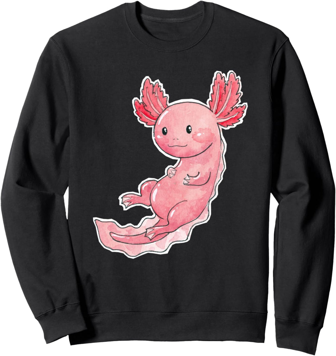 Axolotl Aquarell - Niedliche Kawaii mexikanische Tier Kunst Sweatshirt