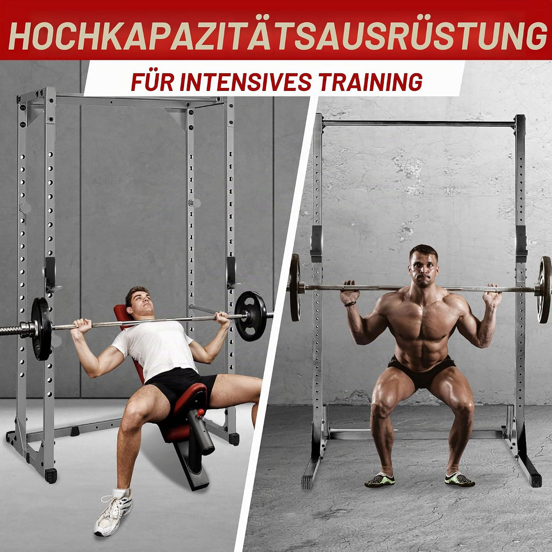 Yes4All Stahl J-Haken Squat Rack 2x2/3x3 mit schützendem UHMW-Pad - Power Rack Befestigung Barbell H