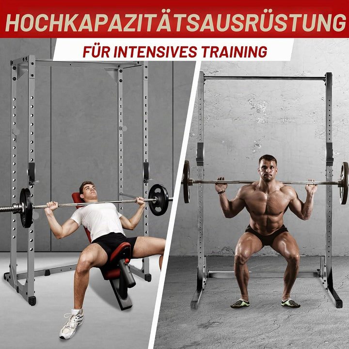 Yes4All Stahl J-Haken Squat Rack 2x2/3x3 mit schützendem UHMW-Pad - Power Rack Befestigung Barbell H