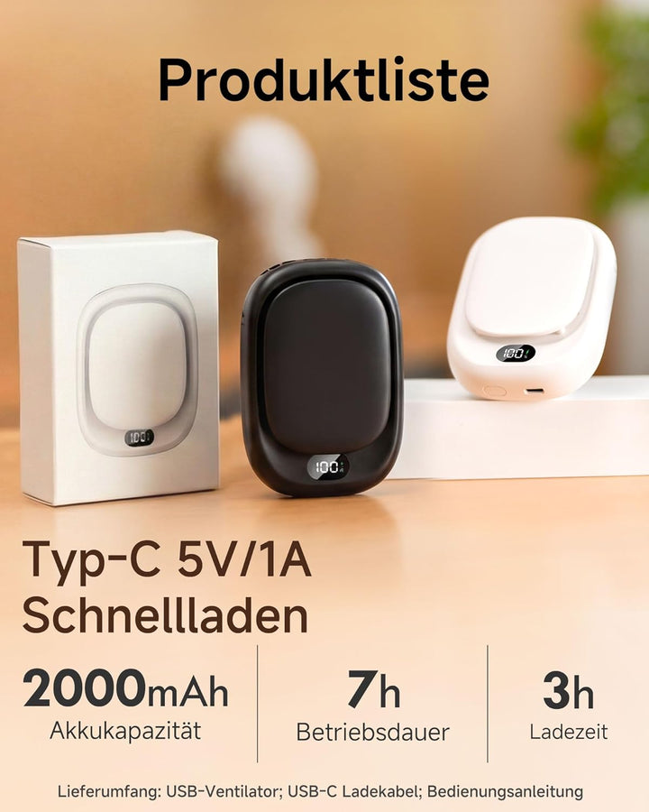 ViSSKO Taillen Clip Ventilator, 2000mAh Tragbarer Klein Ventilator Waist Fan mit Clip, 4 Geschwindig