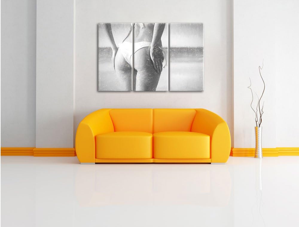 Pixxprint Sexy Po als Leinwandbild/Grösse: 3 Teilig (120x80) cm/Wandbild/Kunstdruck/fertig bespannt