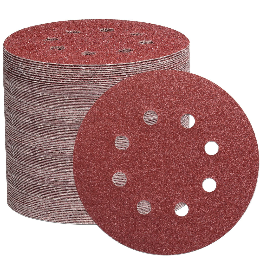 STEBRUAM 105 Stück Schleifpapier 125mm Klett, Profi 125 Schleifscheiben Rund 8 Loch für Exzenterschl