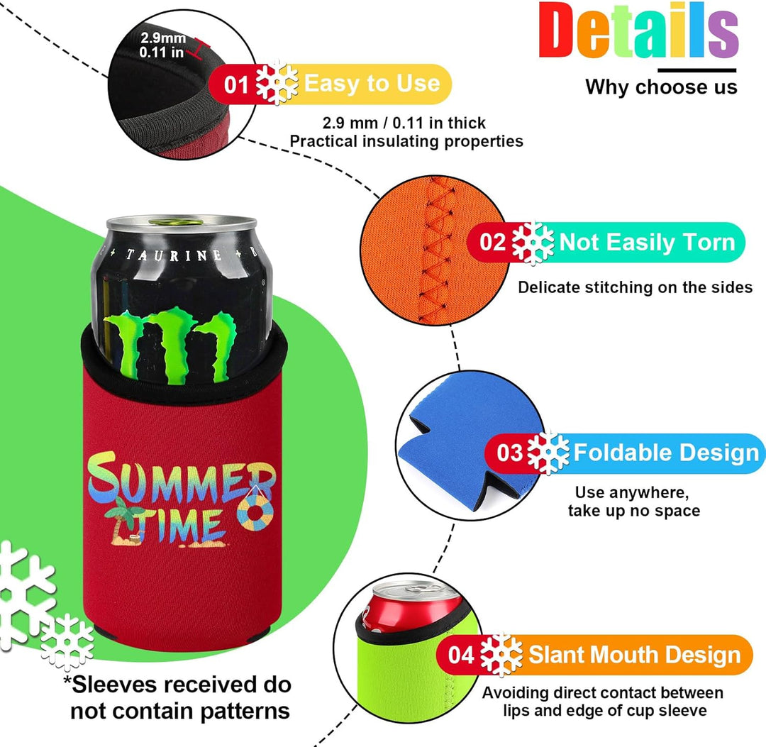 Desing Wish 8 Stück Neopren Dosenkühler Isolierte DIY Kühlmanschette Bierflaschen Dosenhülle Kühler