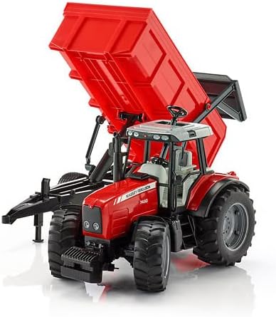 bruder 02045 - Massey Ferguson 7480 mit Wannenkippanhänger - 1:16 Traktor Trecker Schlepper Kippanhä