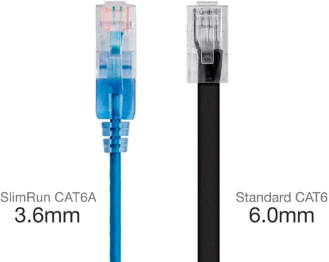 Monoprice Cat6A Ethernet-Netzwerk-Patchkabel, 15 m, Blau, 10 Stück, 10 G – SlimRun Serie 10 Stück 50