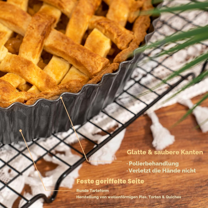Highkit Tarteform mit Hebeboden 24 cm Quicheform Hoher Rand, Apple Pie Form, Antihaftbeschichtete Qu