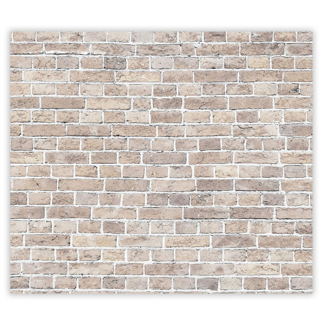 SmartDecoration Herdabdeckplatte Ceranfeldabdeckung aus Glas 60x52 cm Einteilig Motiv "Ziegel" Beige