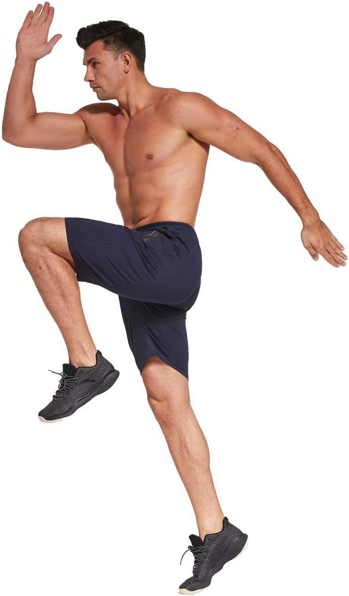 JustSun Sport Shorts Kurze Hosen Herren Baumwolle Mit ReissverschlussTaschen S Blau, S Blau