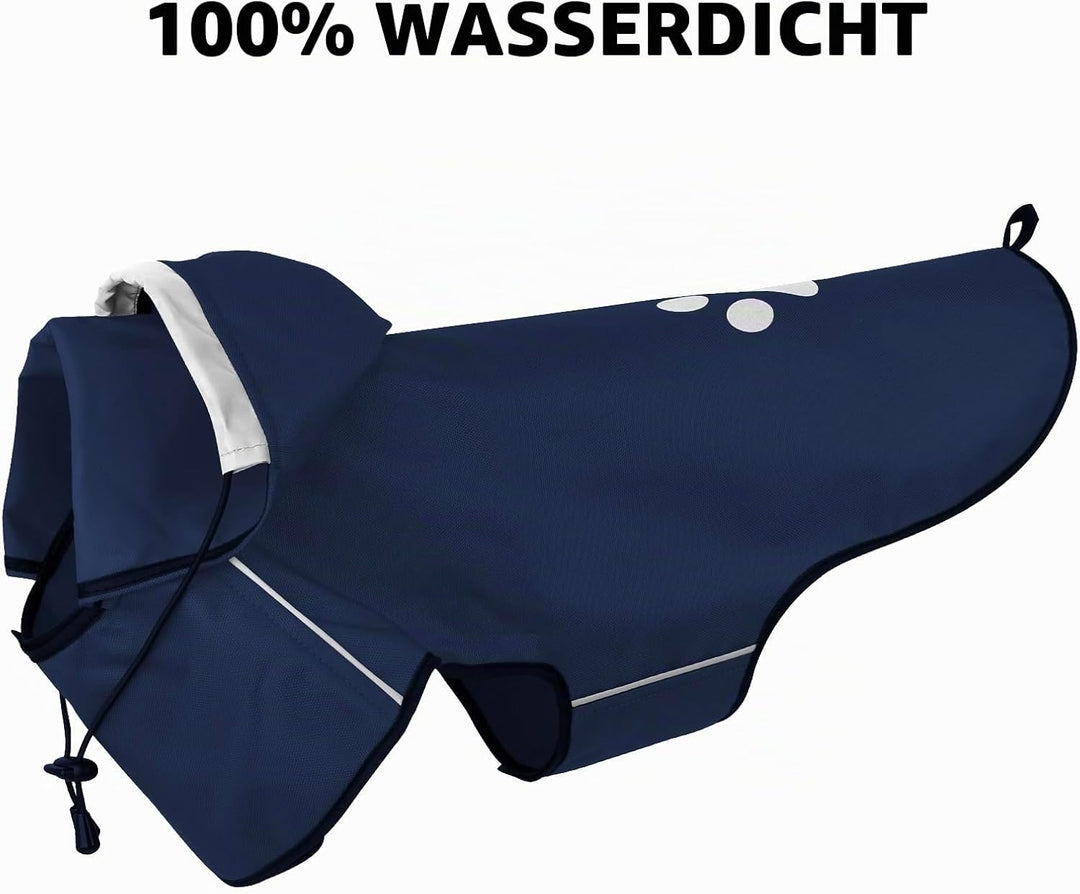 BiPawTi Hunde Regenmantel Mittlere Hunde - Ultraleicht Wasserdicht Hunderegenmantel mit Reflektieren