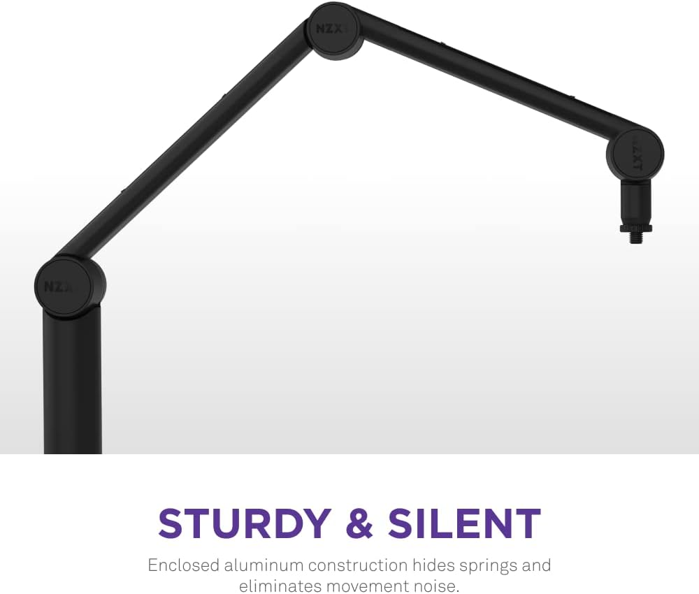 NZXT Boom Arm Mini - AP-BOOMS-B1 - Kleiner Mikrofon-Schwenkarm für Streaming, Content Creation, Podc