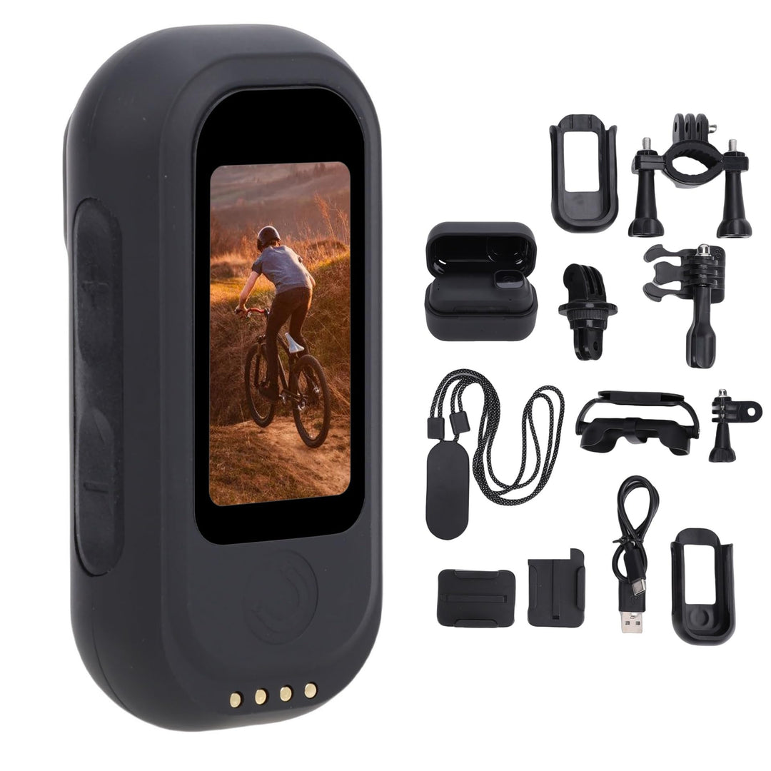 4K Action Cam Körperkamera mit magnetischem Trageband, Zurück-, wasserdichtes Gehäuse, Ladebox, Mont