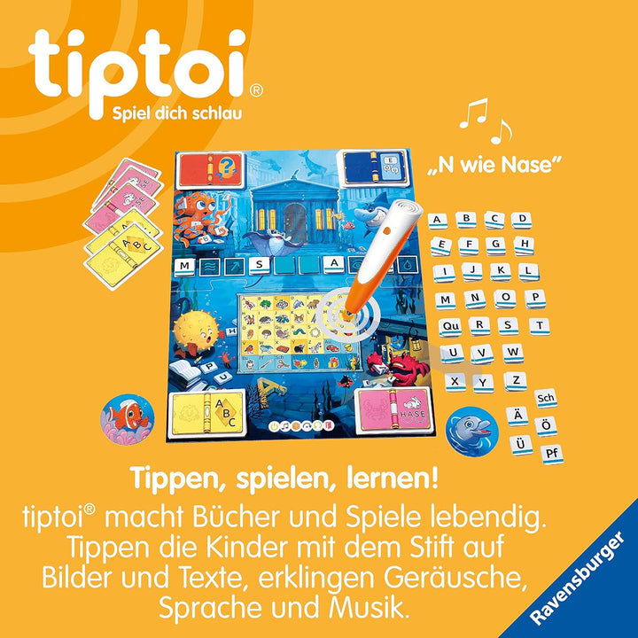 Ravensburger tiptoi 00103 Tief im Wörter-Meer, Spiel für Kinder von 5-7 Jahren, für 1-4 Spieler