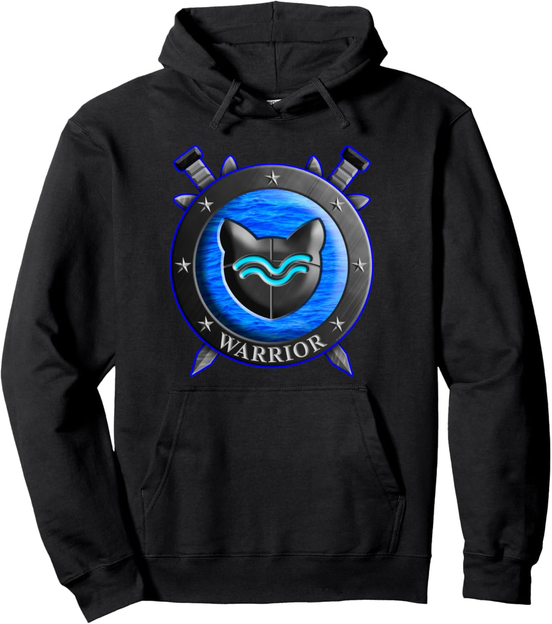 Cat Warrior Shield River Lustiges Geschenk für Kinder Pullover Hoodie