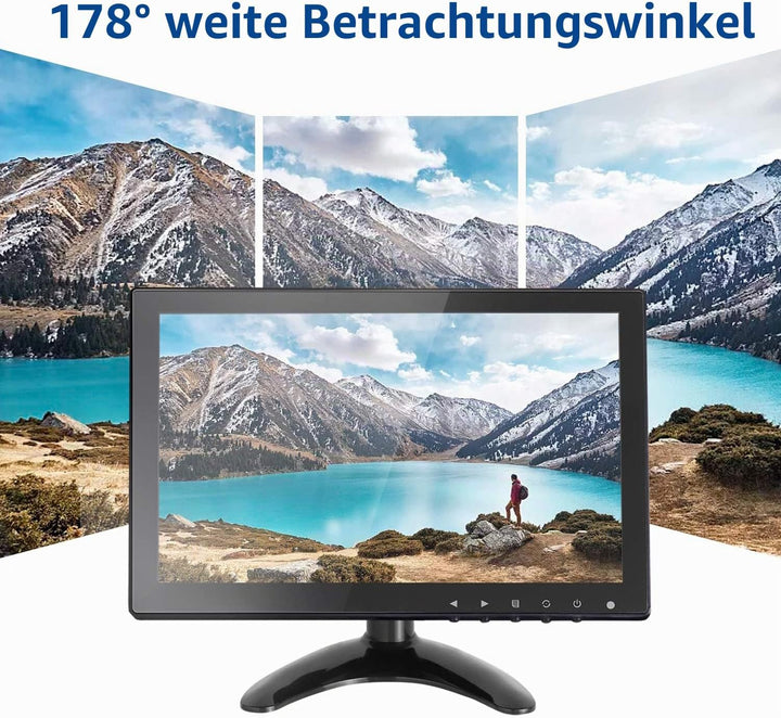 10,1 Zoll CCTV Monitor IPS LCD HDMI Farbbildschirm 1280 x 800 breiter Betrachtungswinkel mit AV/VGA/