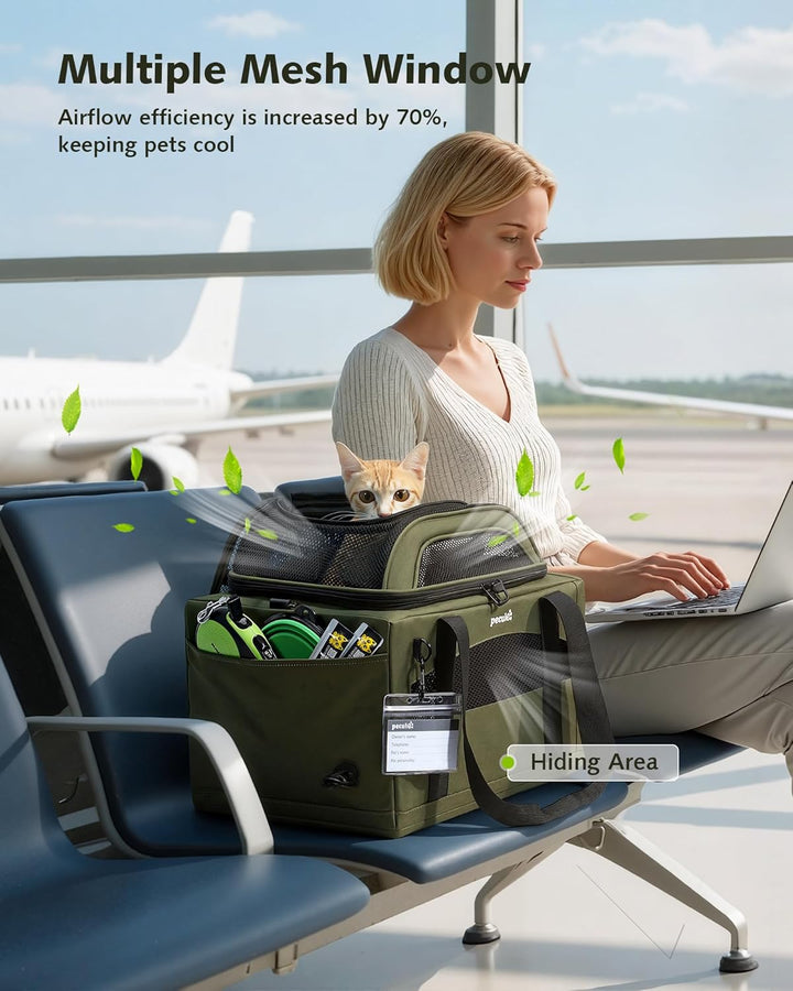 pecute Katzentasche Flugzeug Transporttasche Stabiler Halt Haustier Tragetasche, Transportbox Katze