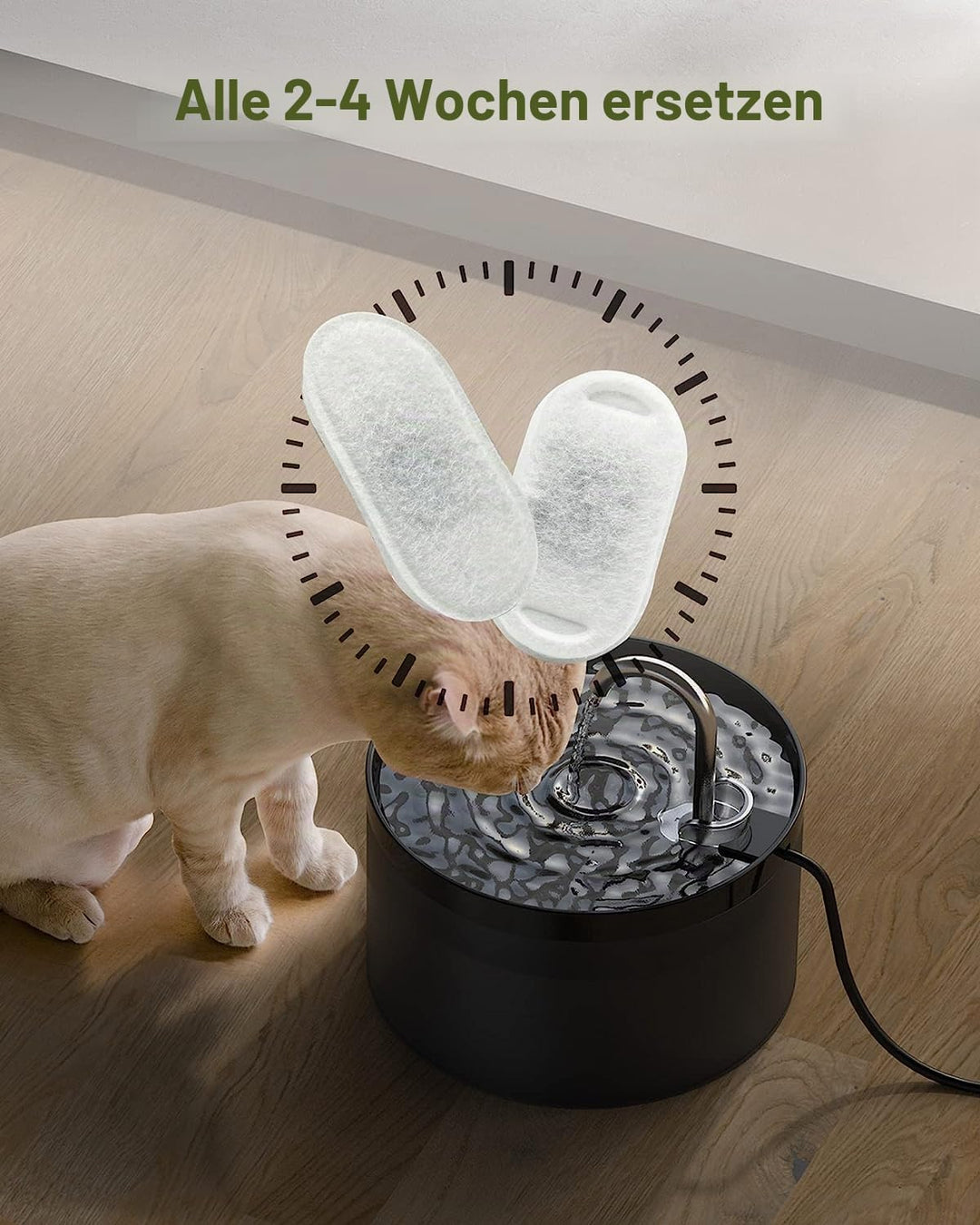 GIOTOHUN Filter für Katzenbrunnen, 12 Stück Filter + 12 Stück Schaumstofffilter für Trinkbrunnen für